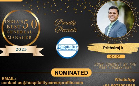 Prithviraj K, GM of Zone Connect by The Park, Coimbatore, Nominated for India’s 50 Best General Managers 2025