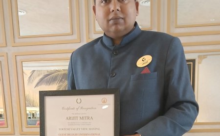 Mr. Arijit Mitra EHK of Fortune Valley View (Member ITC Hotels Group) Awarded for Outstanding knowledge of Brand Standerd from Guest Delight International (GDI)