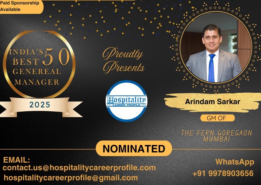 Arindam Sarkar, GM of The Fern Goregaon Mumbai, Nominated for India’s 50 Best General Managers 2025