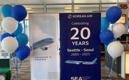 Korean Air Celebrates Two Decades of Connecting Seattle and Seoul with Exclusive Anniversary Events and Special Surprises for Passengers