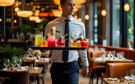 Tray Carrying Tips for Waiter or Server in Restaurant