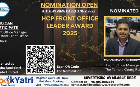 Mohammad Jafar Doddmani, Front Office Manager of The Tamara Coorg Resort, Nominated for HCP Front Office Leader Award 2025