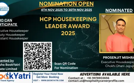 Prosenjit Mishra, Executive Housekeeper of Chokhi Dhani Jajpur, Nominated for HCP Housekeeping Leader Award 2025