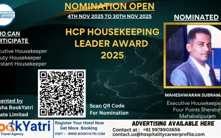 Maheshwaran Subramani, Executive Housekeeper of Four Points Sheraton Mahabalipuram, Nominated for HCP Housekeeping Leader Award 2025