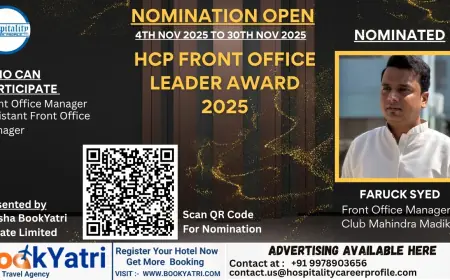 Faruck Syed, Front Office Manager at Club Mahindra Madikeri, Nominated for HCP Front Office Leader Award 2025