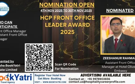 Zeeshanur Rahman, Assistant Front Office Manager at Hotel Olive by Embassy, Nominated for HCP Front Office Leader Award 2025