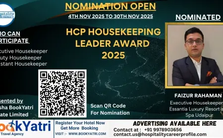 Faizur Rahaman, Executive Housekeeper of Essentia Luxury Resort & Spa Udaipur, Nominated for HCP Housekeeping Leader Award 2025