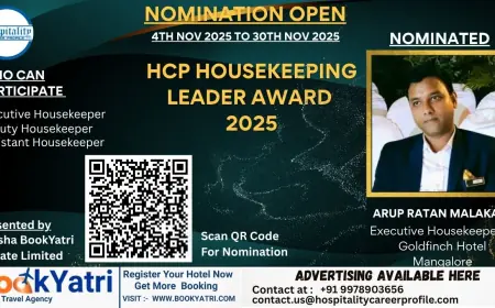 Arup Ratan Malakar, Executive Housekeeper of Goldfinch Hotel Mangalore, Nominated for HCP Housekeeping Leader Award 2025