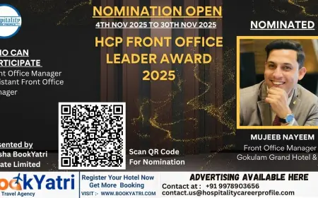 Mujeeb Nayeem, Front Office Manager at Gokulam Grand Hotel & Spa, Nominated for HCP Front Office Leader Award 2025