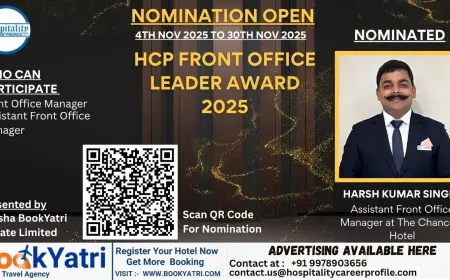 Harsh Kumar Singh, Assistant Front Office Manager at The Chancery Hotel, Nominated for HCP Front Office Leader Award 2025