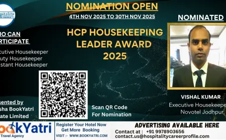 Vishal Kumar, Executive Housekeeper of Novotel Jodhpur, Nominated for HCP Housekeeping Leader Award 2025