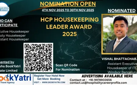 Vishal Bhattacharjee, Assistant Executive Housekeeper of ITC Windsor Bengaluru, Nominated for HCP Housekeeping Leader Award 2025