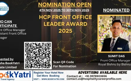 Sumit Das, Front Office Manager at Royal Bishnu by Bishnu Inn, Nominated for HCP Front Office Leader Award 2025