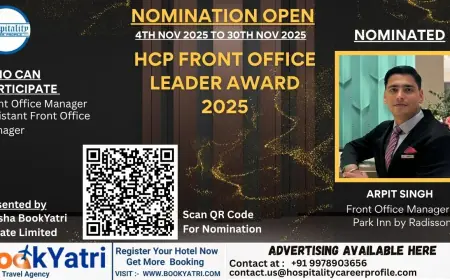 Arpit Singh, Front Office Manager at Park Inn by Radisson, Nominated for HCP Front Office Leader Award 2025