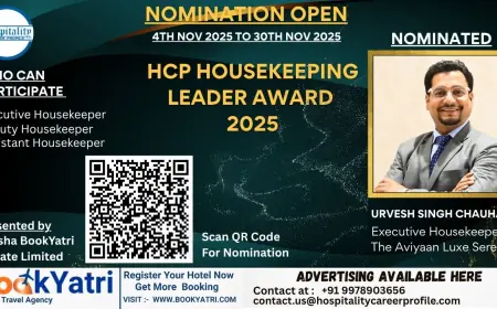 Urvesh Singh Chauhan, Executive Housekeeper of The Aviyaan Luxe Serenity, Nominated for HCP Housekeeping Leader Award 2025