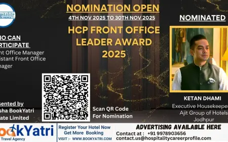 Ketan Dhami, Executive Housekeeper of Ajit Group of Hotels Jodhpur, Nominated for HCP Housekeeping Leader Award 2025