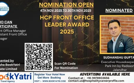 Sudhanshu Gupta, Executive Housekeeper of Park Inn by Radisson Jalandhar, Nominated for HCP Housekeeping Leader Award 2025