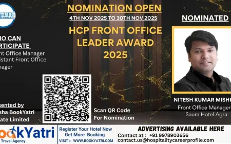 Nitesh Kumar Mishra, Front Office Manager at Saura Hotel Agra, Nominated for HCP Front Office Leader Award 2025