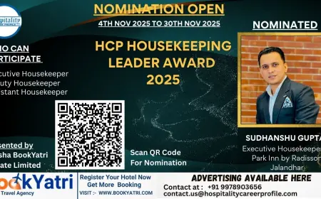 Sudhanshu Gupta, Executive Housekeeper of Park Inn by Radisson Jalandhar, Nominated for HCP Housekeeping Leader Award 2025