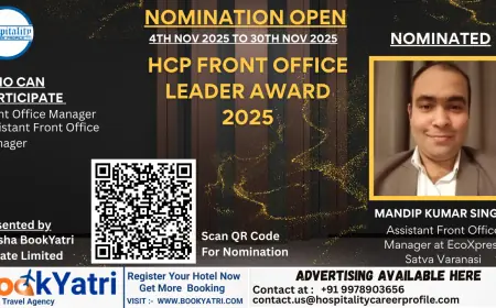 Mandip Kumar Singh, Assistant Front Office Manager at EcoXpress Satva Varanasi, Nominated for HCP Front Office Leader Award 2025