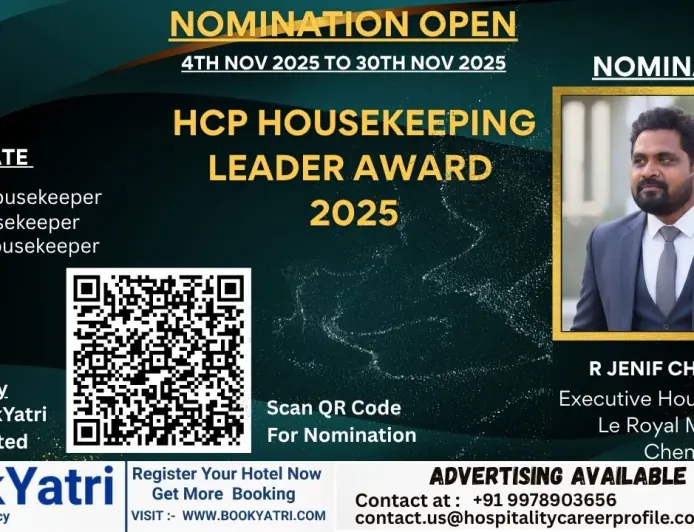 R Jenif Chandru, Executive Housekeeper of Le Royal Meridien Chennai, Nominated for HCP Housekeeping Leader Award 2025