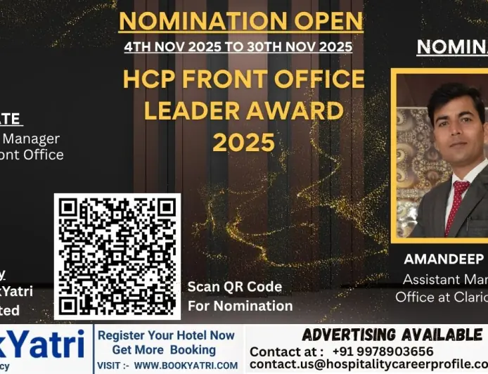 Amandeep Panwar, Assistant Manager Front Office at Clarion Inn Jaipur, Nominated for HCP Front Office Leader Award 2025