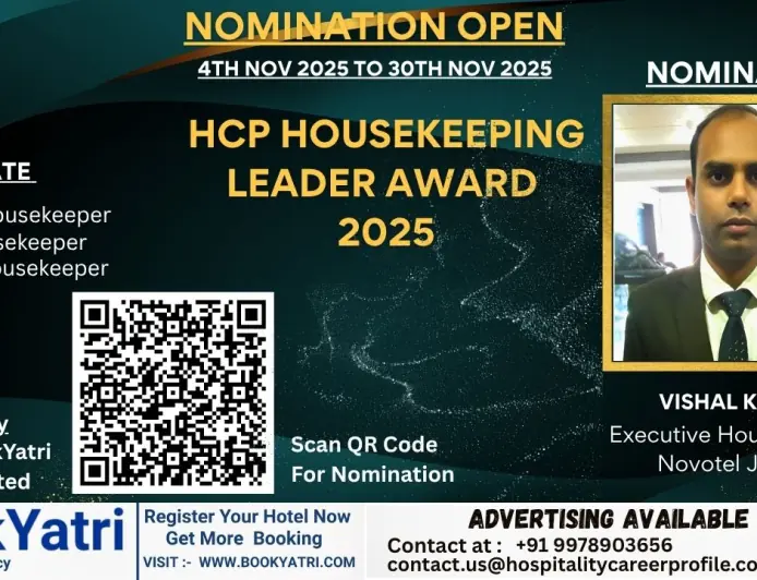 Vishal Kumar, Executive Housekeeper of Novotel Jodhpur, Nominated for HCP Housekeeping Leader Award 2025