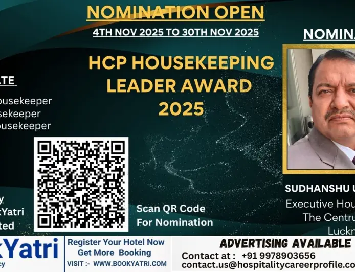 Sudhanshu Upadhyay, Executive Housekeeper of The Centrum Hotel Lucknow, Nominated for HCP Housekeeping Leader Award 2025