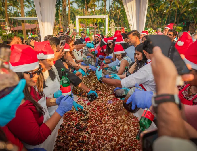 A Celebration of Spirit and Success: Cake Mixing at Taj Holiday Village