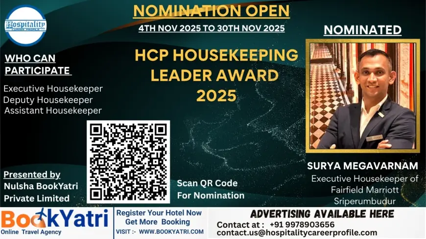 Sri Surya Megavarnam, Executive Housekeeper of Fairfield Marriott Sriperumbudur, Nominated for HCP Housekeeping Leader Award 2025