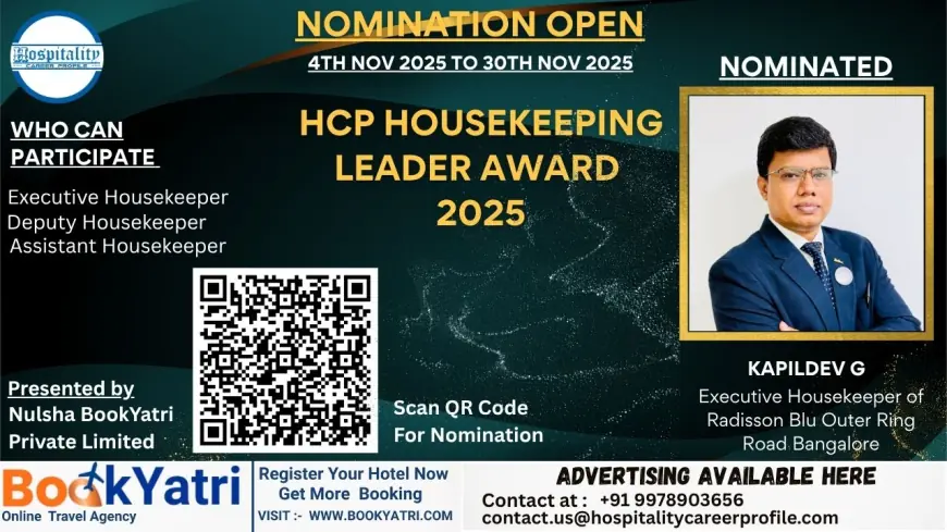 Kapildev G, Executive Housekeeper of Radisson Blu Outer Ring Road Bangalore, Nominated for HCP Housekeeping Leader Award 2025