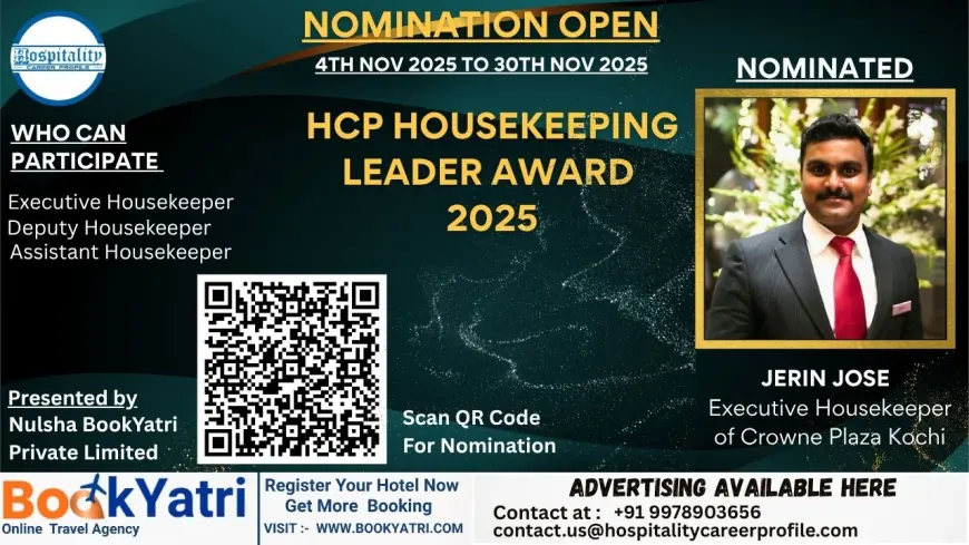 Jerin Jose, Executive Housekeeper of Crowne Plaza Kochi, Nominated for HCP Housekeeping Leader Award 2025