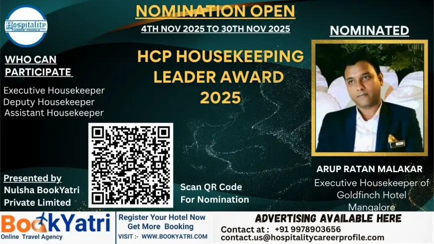 Arup Ratan Malakar, Executive Housekeeper of Goldfinch Hotel Mangalore, Nominated for HCP Housekeeping Leader Award 2025