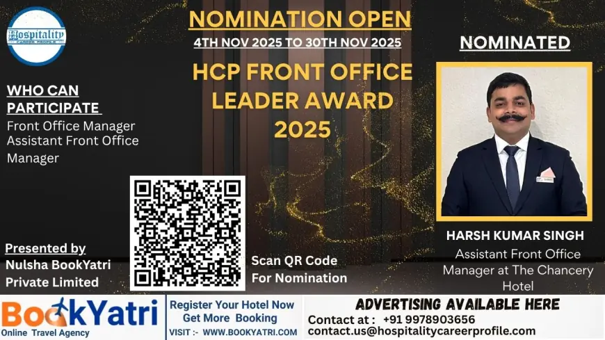 Harsh Kumar Singh, Assistant Front Office Manager at The Chancery Hotel, Nominated for HCP Front Office Leader Award 2025