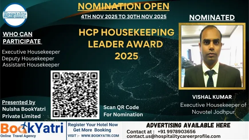 Vishal Kumar, Executive Housekeeper of Novotel Jodhpur, Nominated for HCP Housekeeping Leader Award 2025