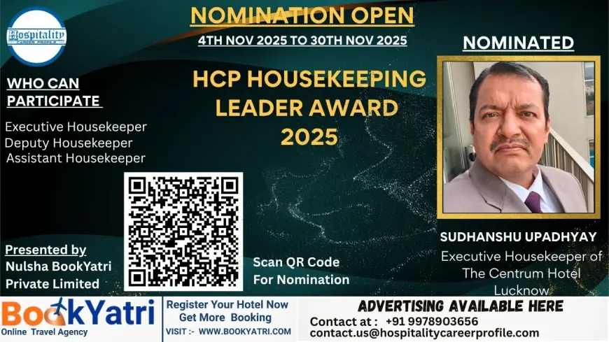 Sudhanshu Upadhyay, Executive Housekeeper of The Centrum Hotel Lucknow, Nominated for HCP Housekeeping Leader Award 2025