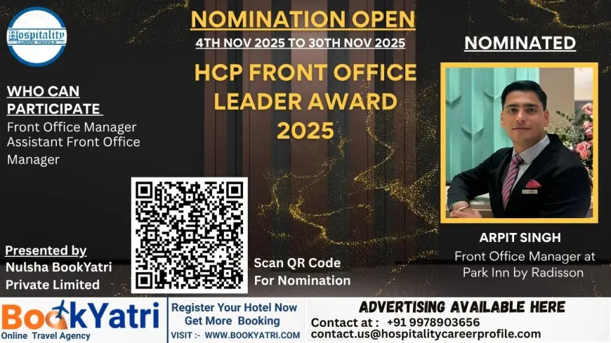 Arpit Singh, Front Office Manager at Park Inn by Radisson, Nominated for HCP Front Office Leader Award 2025