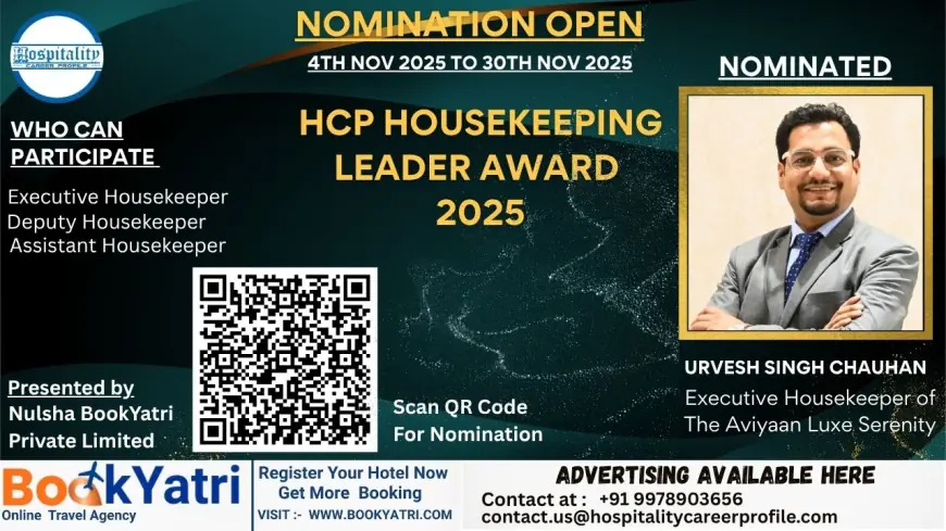 Urvesh Singh Chauhan, Executive Housekeeper of The Aviyaan Luxe Serenity, Nominated for HCP Housekeeping Leader Award 2025