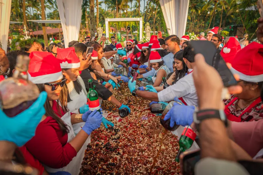 A Celebration of Spirit and Success: Cake Mixing at Taj Holiday Village