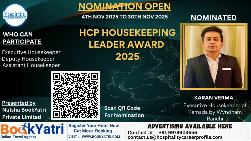 Karan Verma, Executive Housekeeper of Ramada by Wyndham Ranchi, Nominated for HCP Housekeeping Leader Award 2025