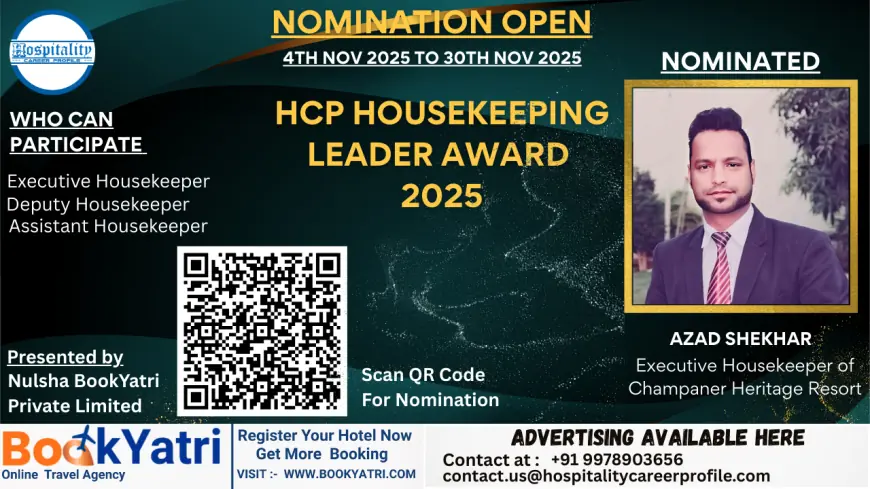 Azad Shekhar, Executive Housekeeper of Champaner Heritage Resort, Nominated for HCP Housekeeping Leader Award 2025