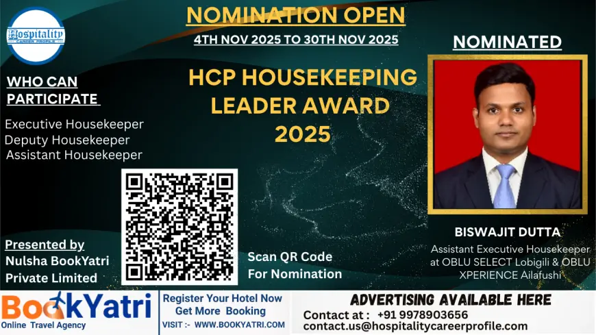 Biswajit Dutta, Assistant Executive Housekeeper at OBLU SELECT Lobigili & OBLU XPERIENCE Ailafushi, Nominated for HCP Housekeeping Leader Award 2025