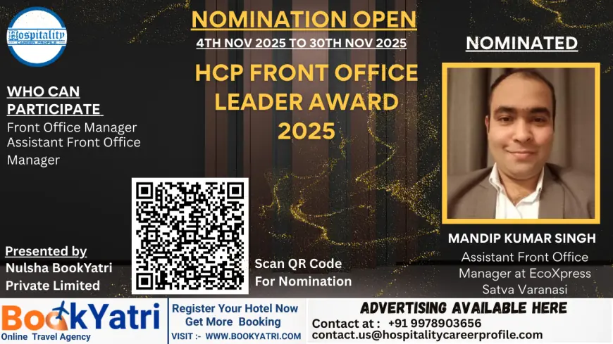 Mandip Kumar Singh, Assistant Front Office Manager at EcoXpress Satva Varanasi, Nominated for HCP Front Office Leader Award 2025