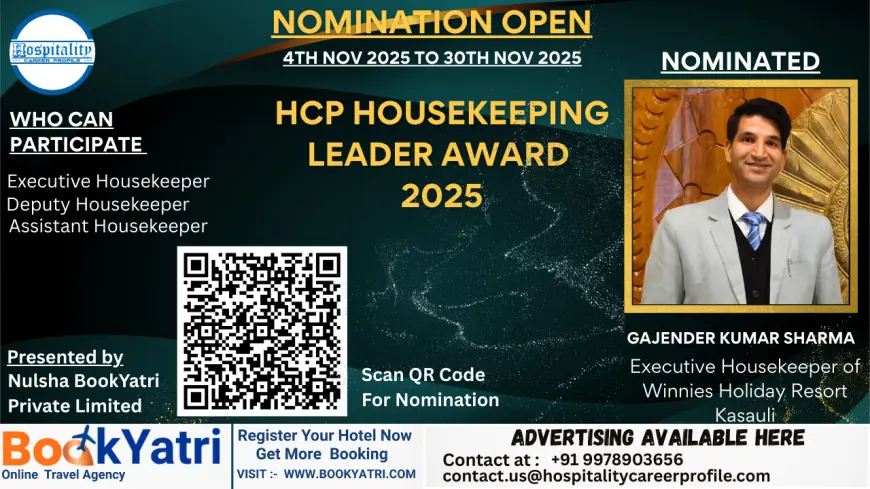 Gajender Kumar Sharma, Executive Housekeeper of Winnies Holiday Resort Kasauli, Nominated for HCP Housekeeping Leader Award 2025
