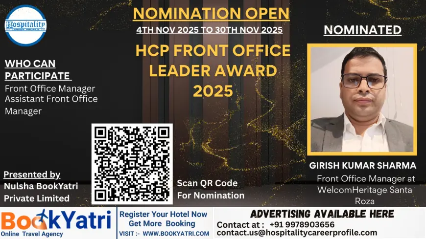 Girish Kumar Sharma, Front Office Manager at WelcomHeritage Santa Roza, Nominated for HCP Front Office Leader Award 2025
