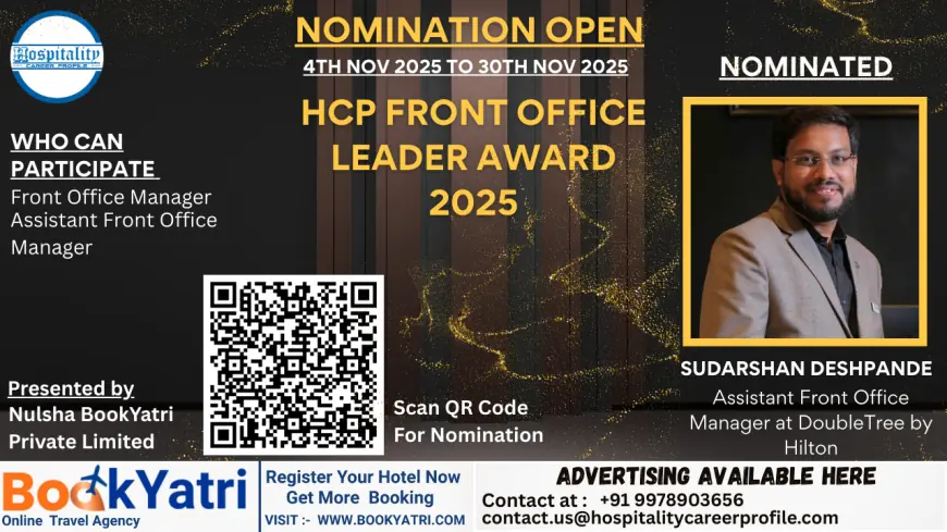 Sudarshan Deshpande, Assistant Front Office Manager at DoubleTree by Hilton, Nominated for HCP Front Office Leader Award 2025