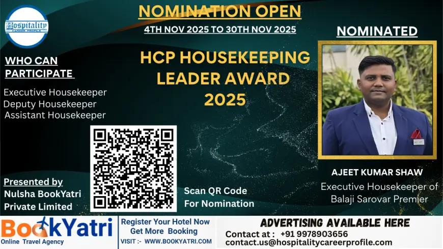 Ajeet Kumar Shaw, Executive Housekeeper of Balaji Sarovar Premier, Nominated for HCP Housekeeping Leader Award 2025