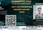 Sagar Pawar, Executive Housekeeper at Courtyard Marriott Hebbal Bangalore, Nominated for HCP Housekeeping Leader Award 2025