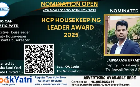 Jaiprakash Upraity, Deputy Housekeeper at Taj Aravali Resort & Spa, Nominated for HCP Housekeeping Leader Award 2025