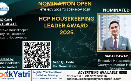 Sagar Pawar, Executive Housekeeper at Courtyard Marriott Hebbal Bangalore, Nominated for HCP Housekeeping Leader Award 2025